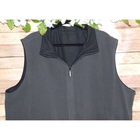 Johnston & Murphy Men's Reversible Vest Jacket Size XXL Black Gray Full Zip - Picture 7 of 13
